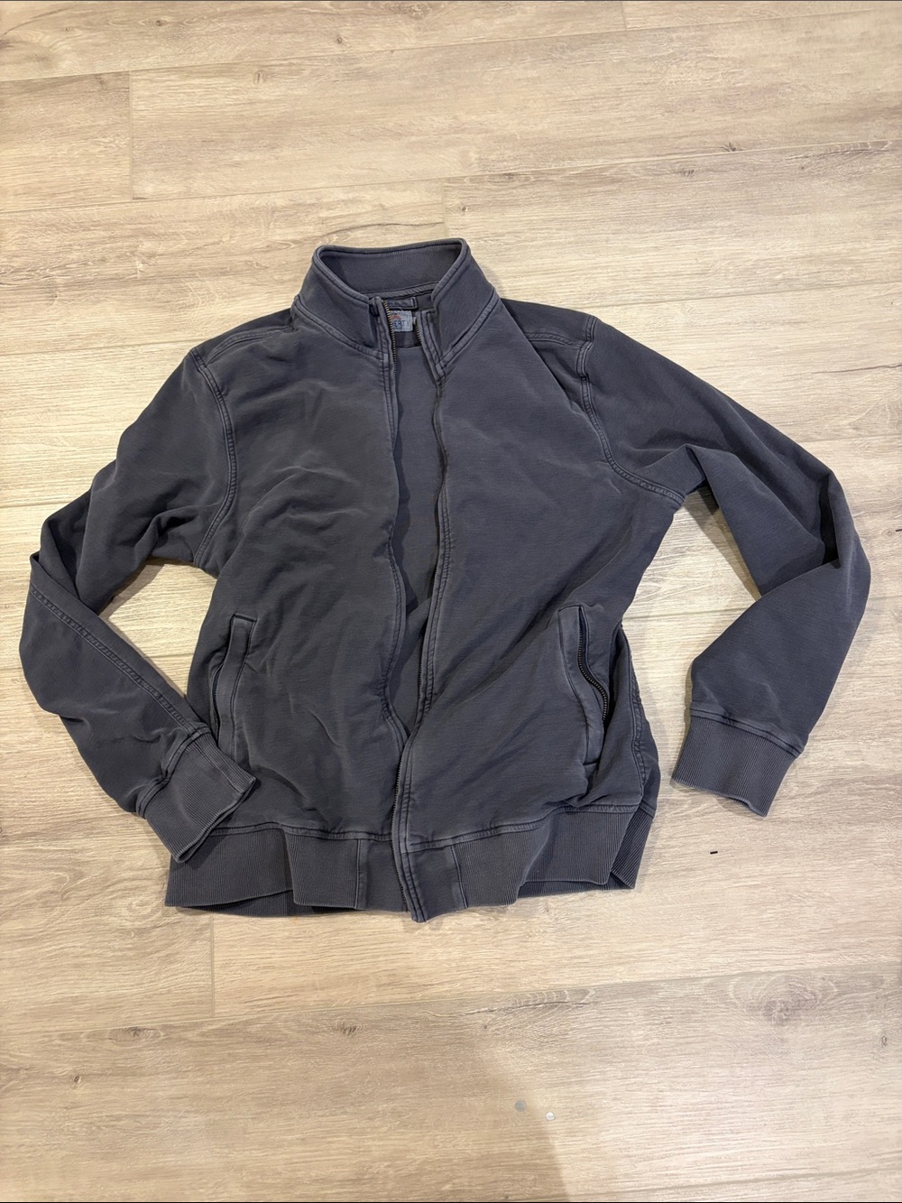 Faherty Men's Charcoal Full-Zip Bomber Jacket